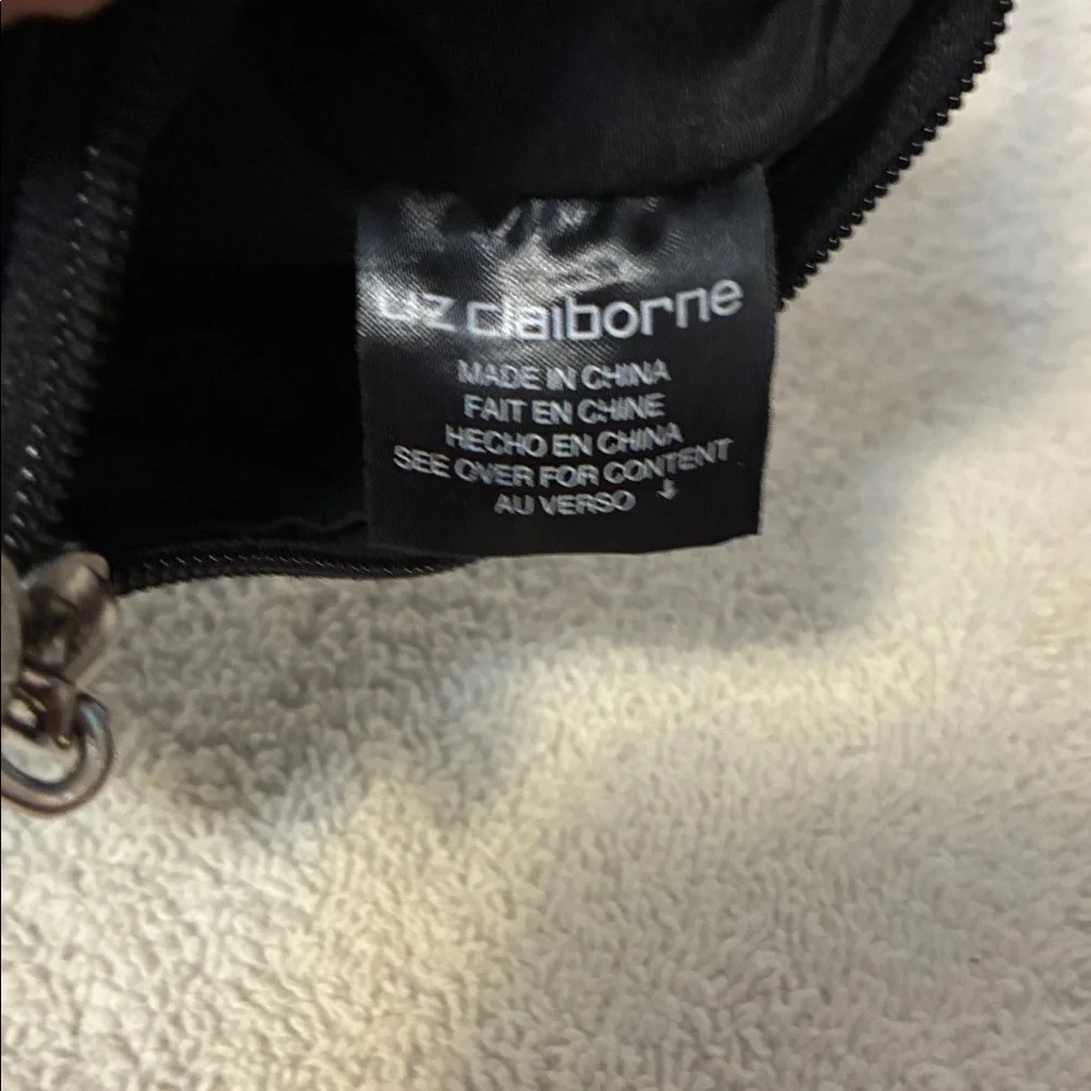Liz Claiborne Black Suede Wristlet with Brown Croc Accent - Picture 11 of 14